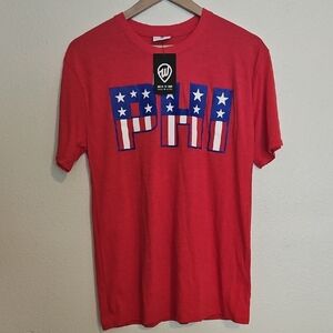 NWT Where I'm From Philadelphia Phili Red White Blue Stars & Stripes T-Shirt S